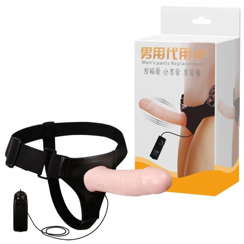 Cinta Peniana com Pênis Oco Vibrador Multivelocidade