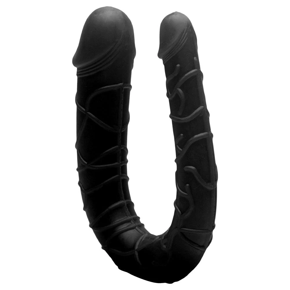 Pênis Duplo Maciço Boomerang – Preto - Image 4