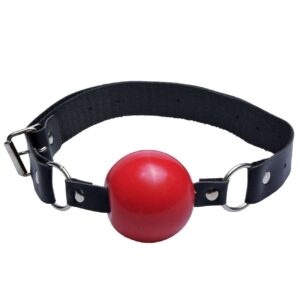 Mordaça com Bola em Borracha atóxico Tiras de Couro Sintético